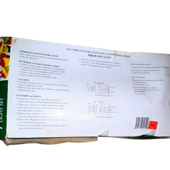 Replacement Bubble Christmas Bulbs – Multi Color – Lot of 7 – C7 Base - Picture 7 of 8